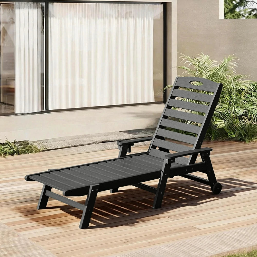 Domi Outdoor Living HDPE Chaise Lounge#color_gray