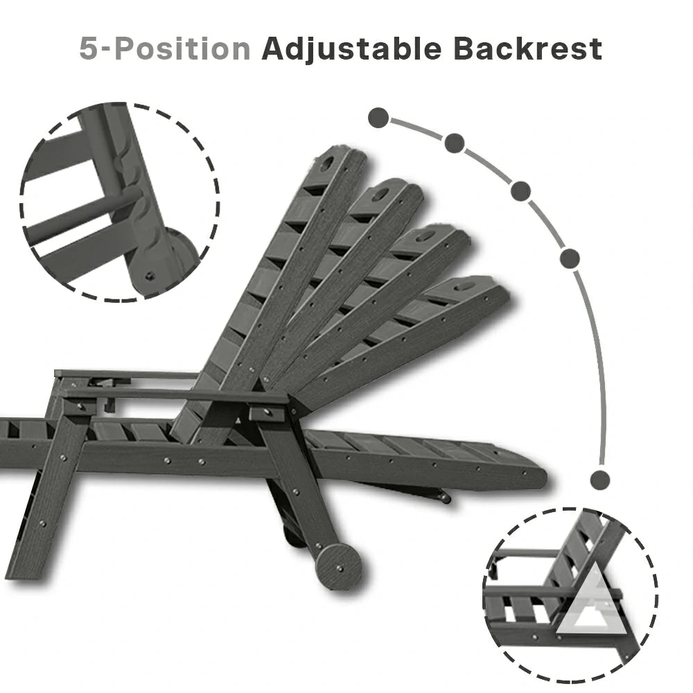 Domi Outdoor Living HDPE Chaise Lounge#color_gray