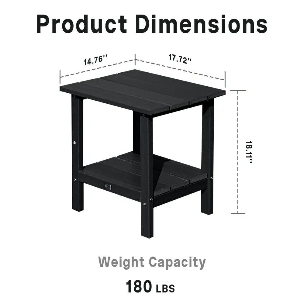Domi Outdoor Living HDPE Side Table#color_black