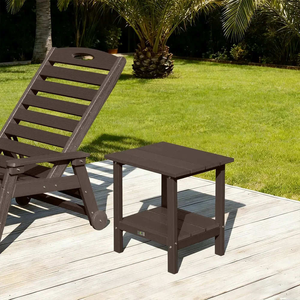 Domi Outdoor Living HDPE Side Table#color_brown