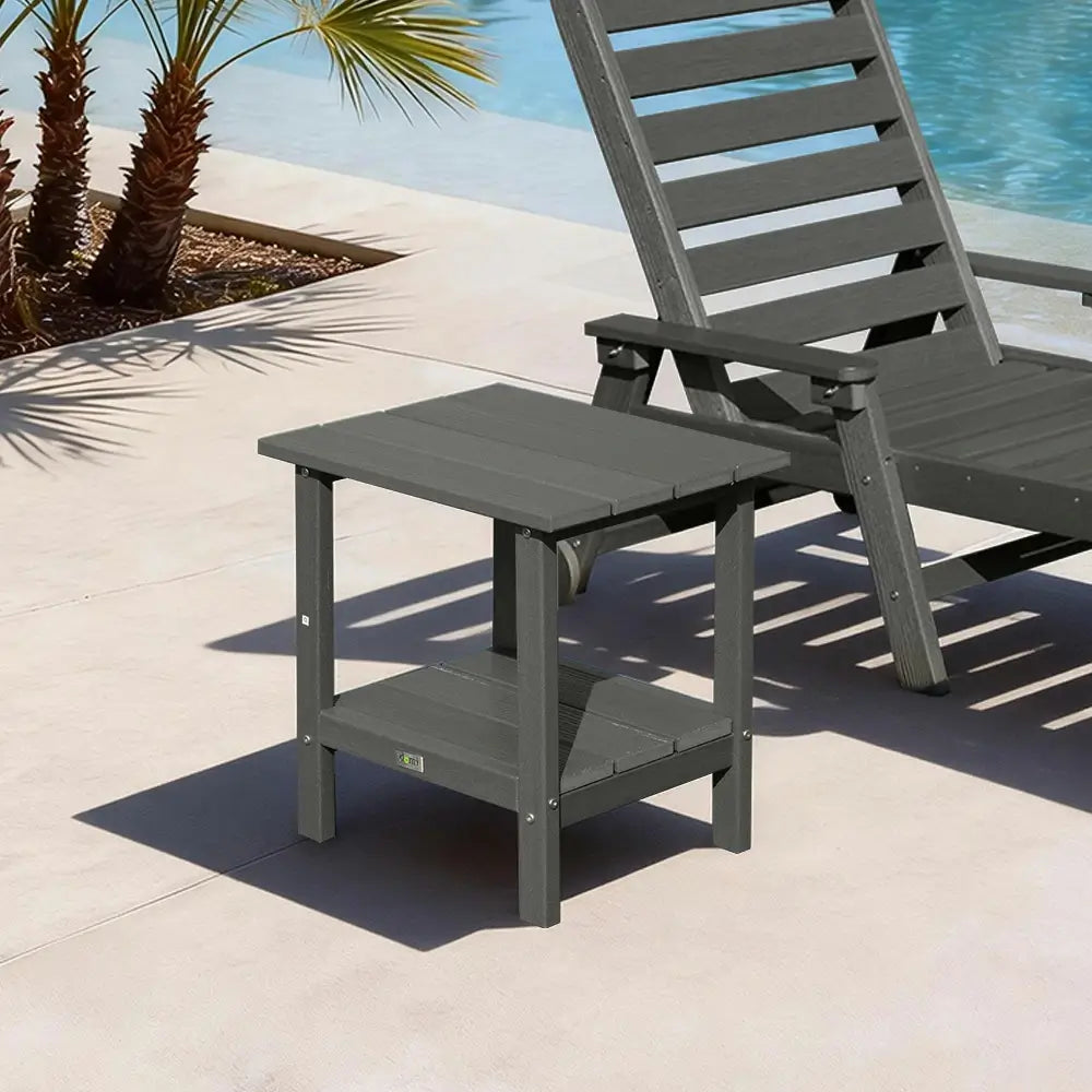 Domi Outdoor Living HDPE Side Table#color_gray