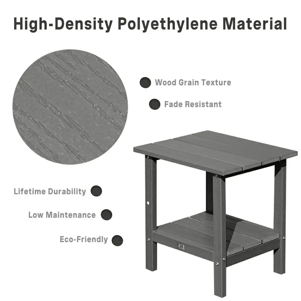 Domi Outdoor Living HDPE Side Table#color_gray