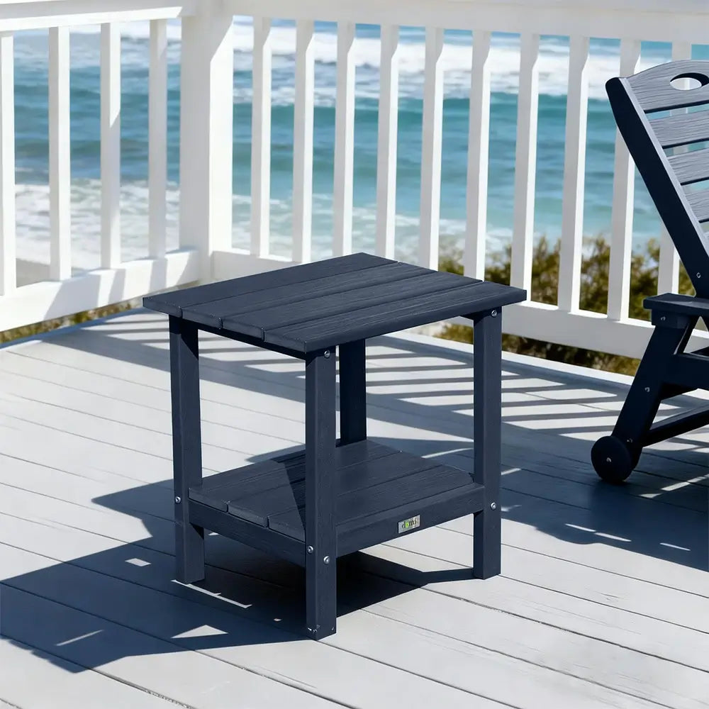 Domi Outdoor Living HDPE Side Table#color_navy blue