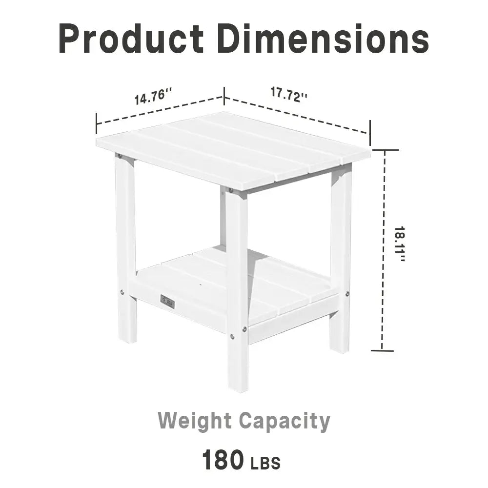 Domi Outdoor Living HDPE Side Table#color_white