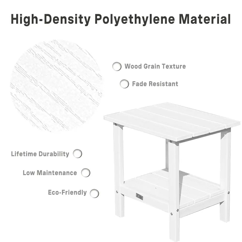 Domi Outdoor Living HDPE Side Table#color_white