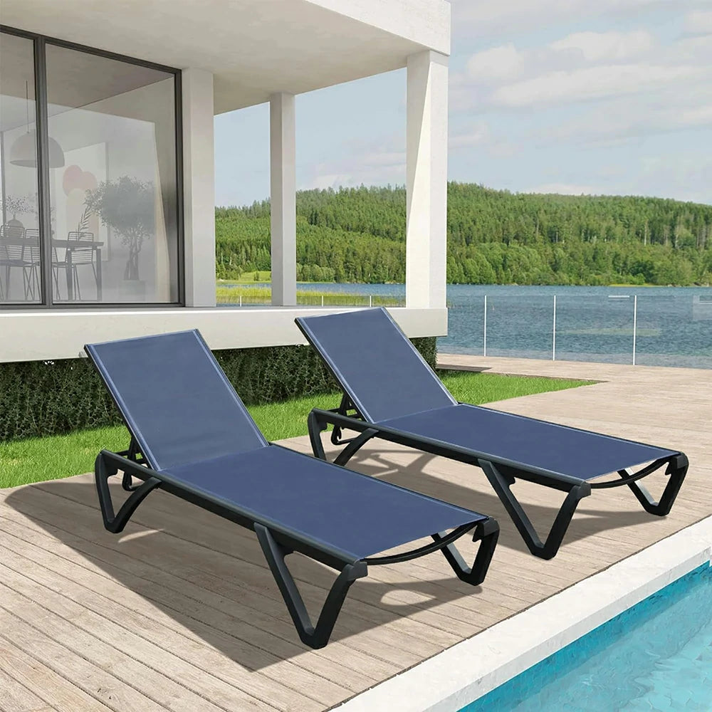 Domi Outdoor Living Pool Lounge Chair#color_Navy Blue