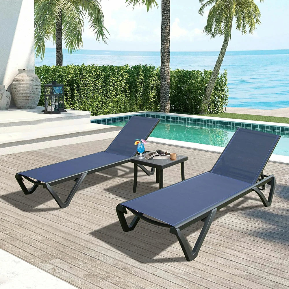 Domi Outdoor Living Pool Lounge Chair#color_Navy Blue