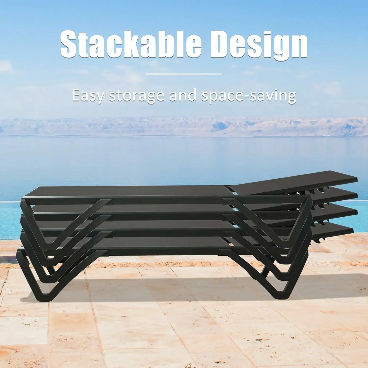 Domi Outdoor Living Pool Lounge Chair#color_Dark Gray