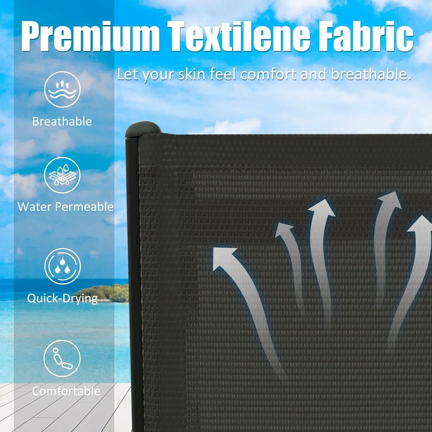 Domi Outdoor Living Pool Lounge Chair#color_Dark Gray