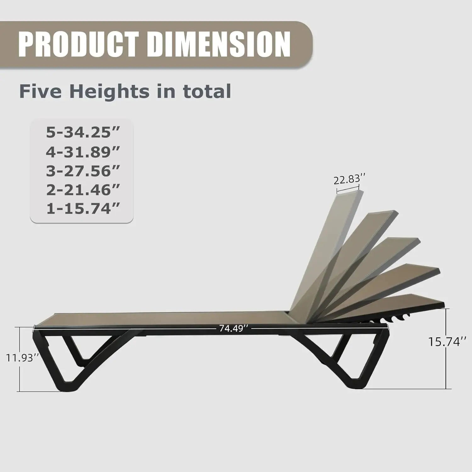 Domi Outdoor Living Pool Lounge Chair#color_Khaki