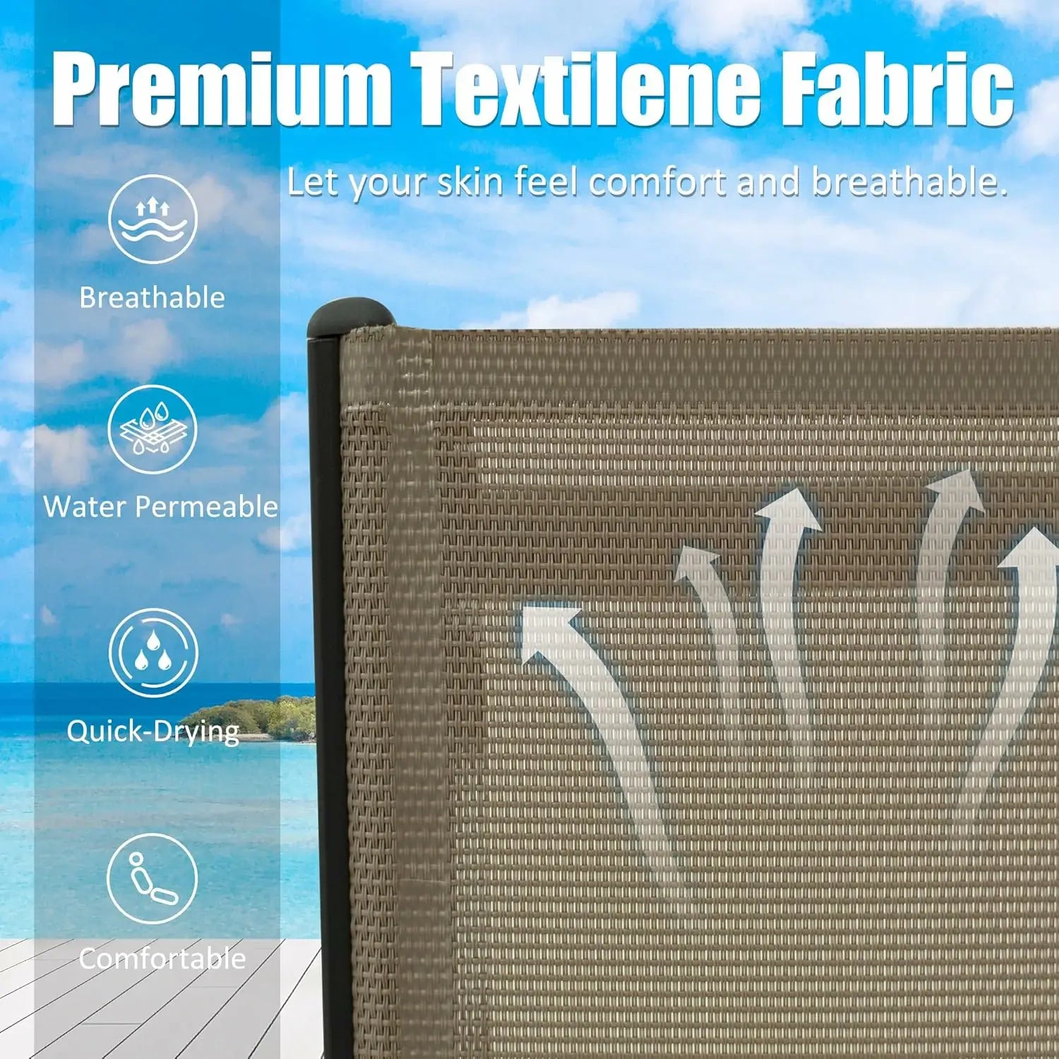 Domi Outdoor Living Pool Lounge Chair#color_Khaki