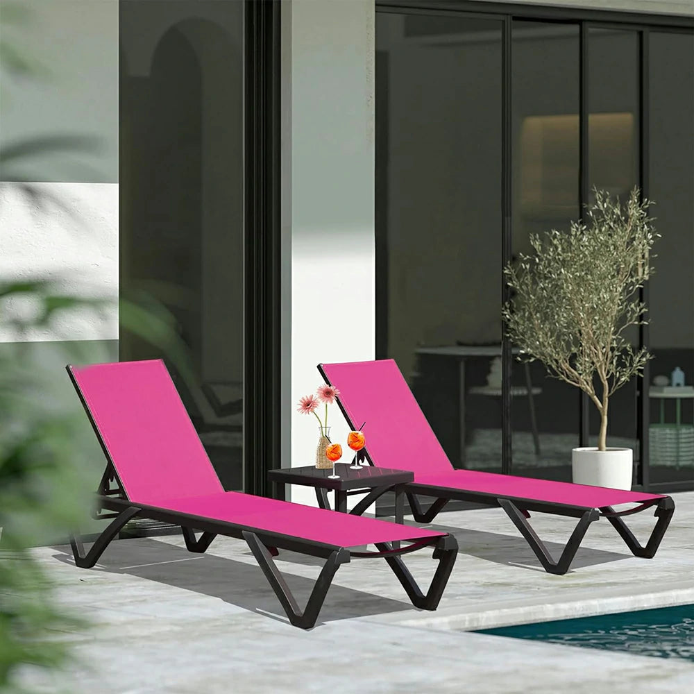 Domi Outdoor Living Pool Lounge Chair#color_Pink