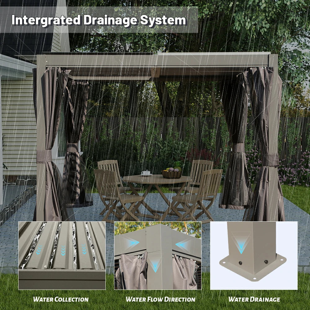 Domi Outdoor Living louvered pergola gray#size_10'x10'