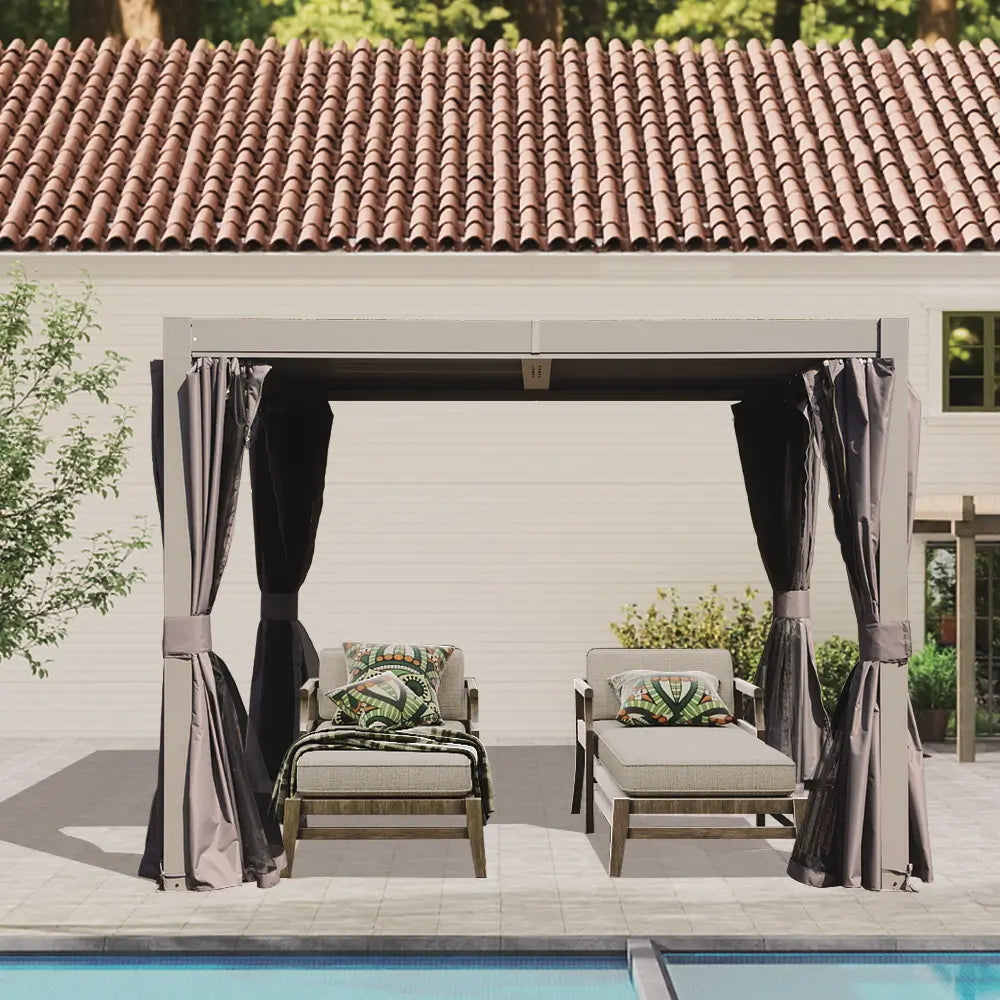 Domi Outdoor Living louvered pergola gray#size_10'x10'