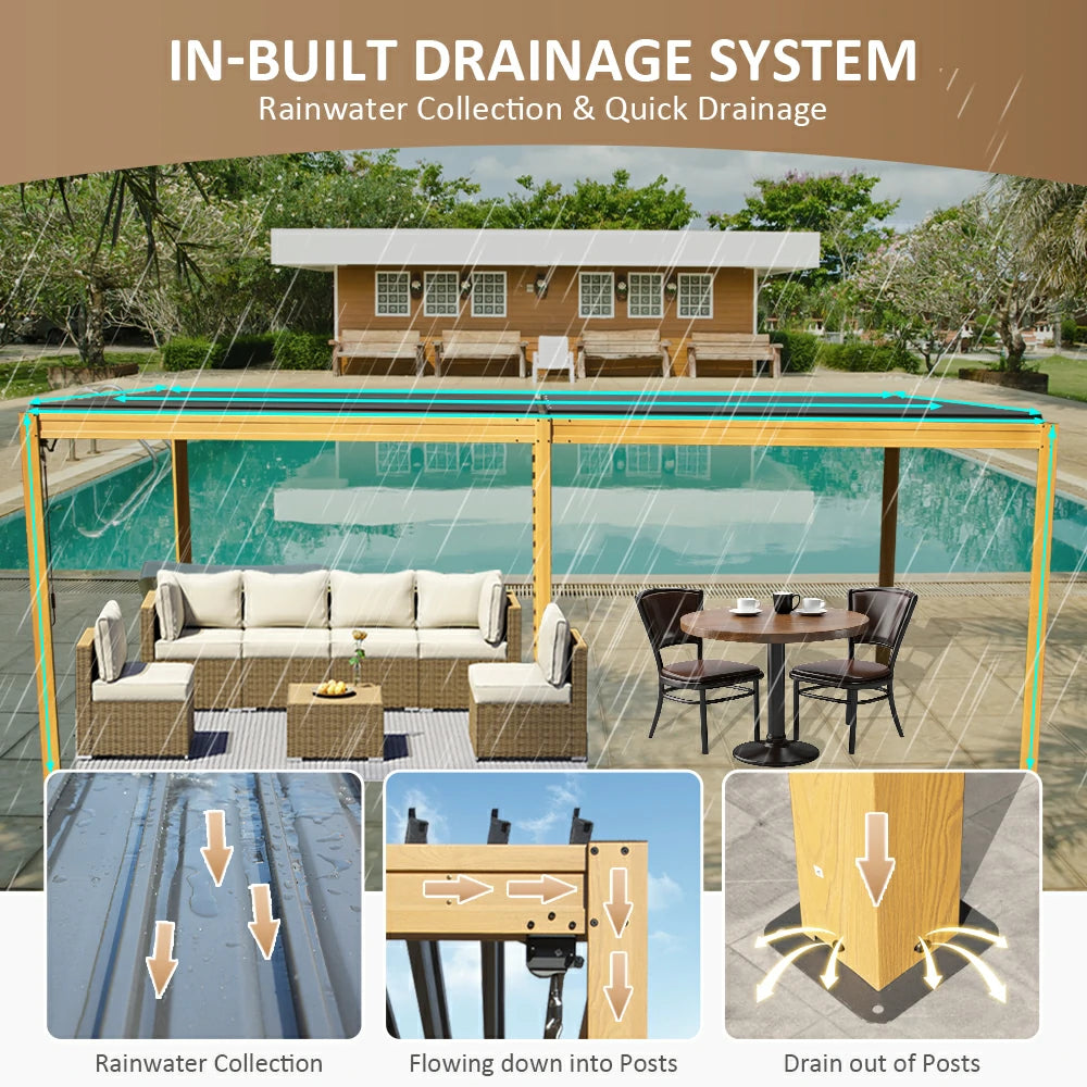 domi louvered pergola metal wood-looking#size_10'x20'