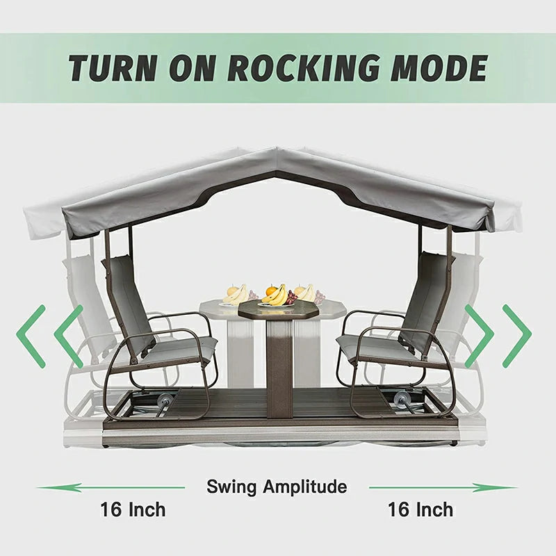 Domi Outdoor Living Patio Glider Benches with Canopy