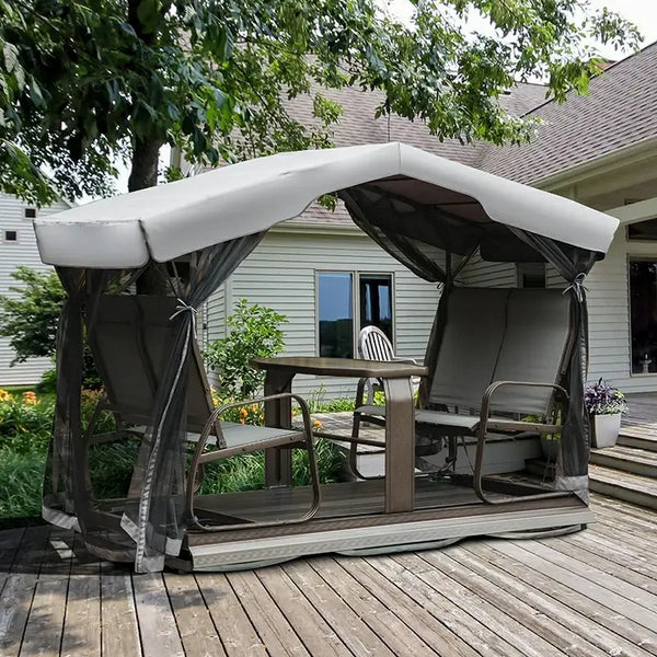Glider bench hot sale with canopy