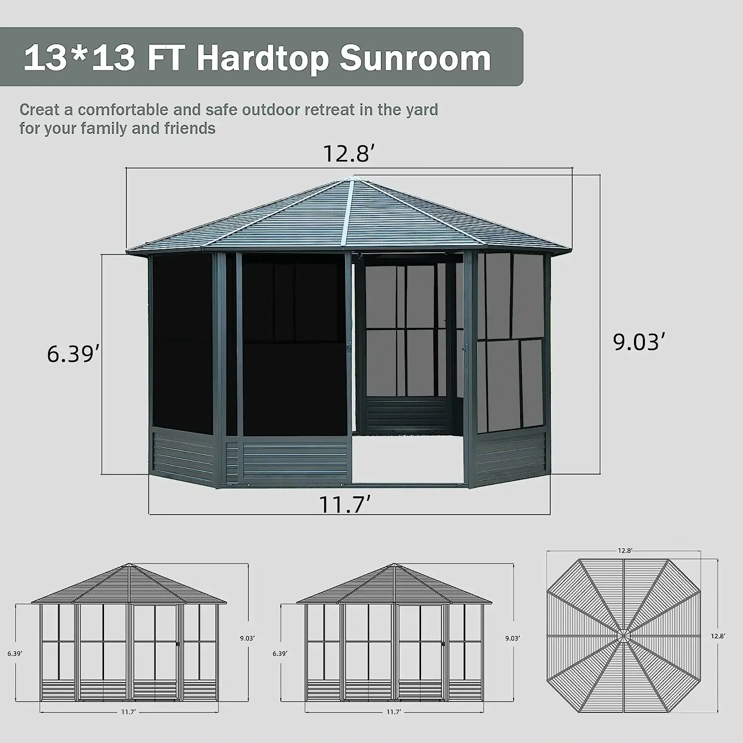 13' x 13' Sunroom - Octagonal Solarium