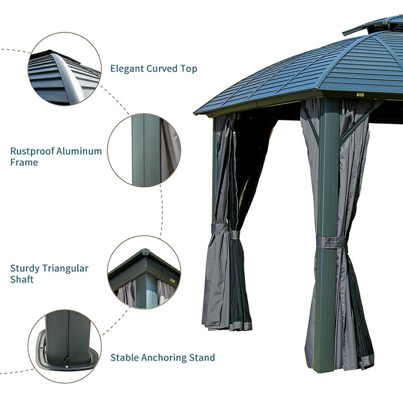 10'x12' Arc Hardtop Gazebo