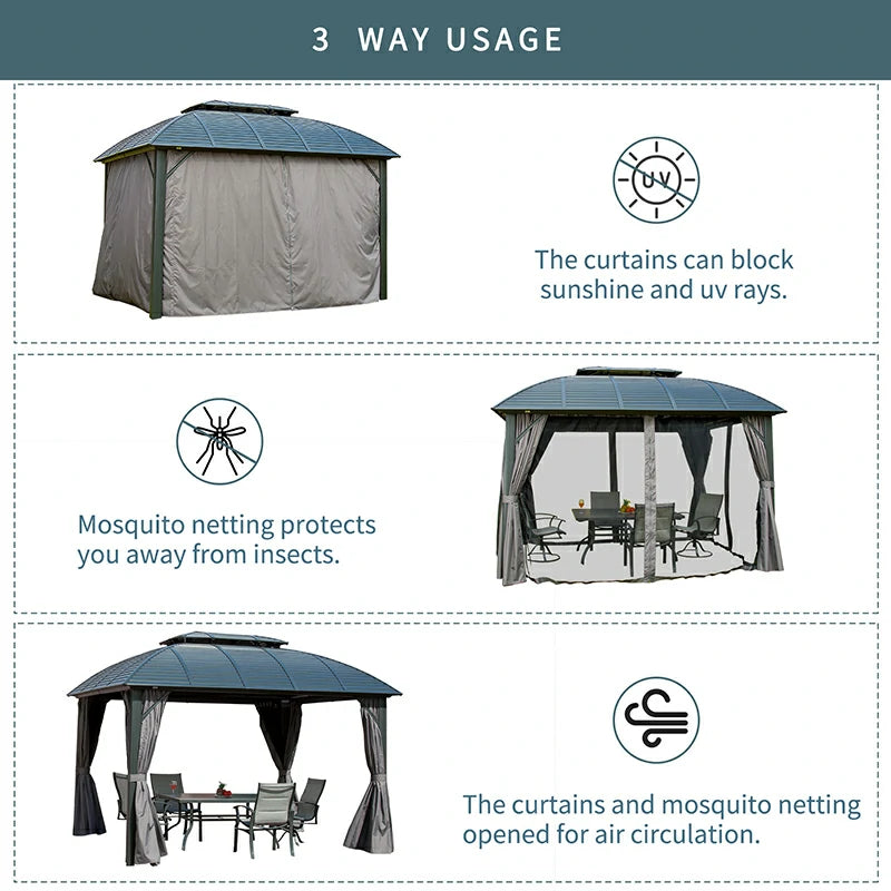 10'x12' Arc Hardtop Gazebo