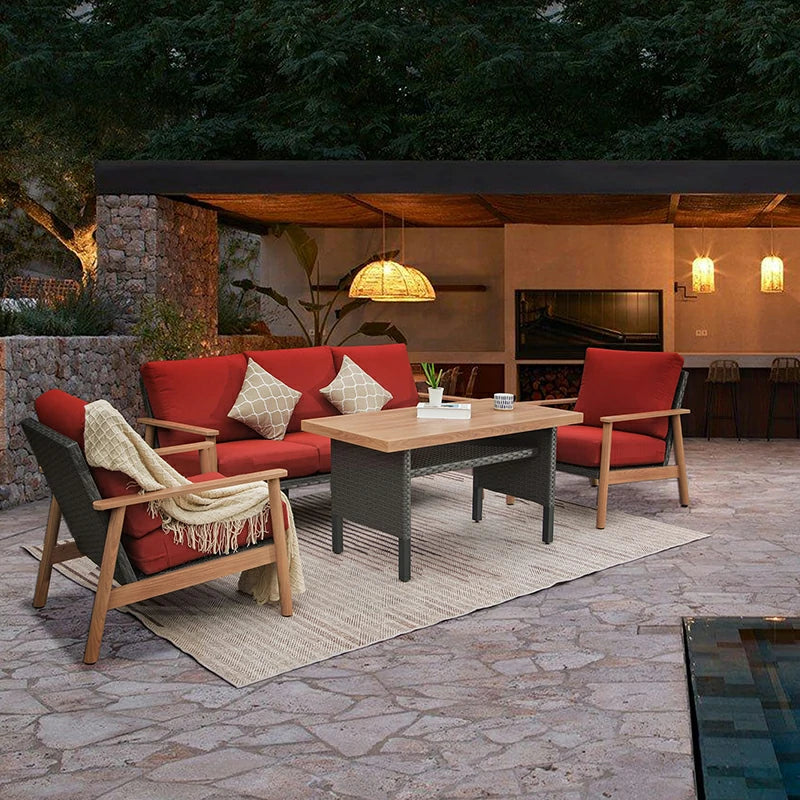 Domi Outdoor Living patio sofa set#color_red