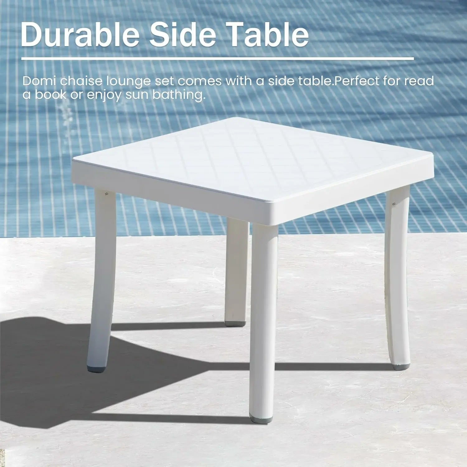 Domi Armless Outdoor Chaise Lounge#color_Turquoise Blue