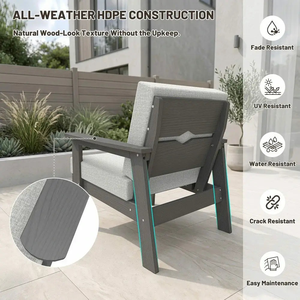 domi HDPE outdoor sofa set of 4#Frame_dark grey