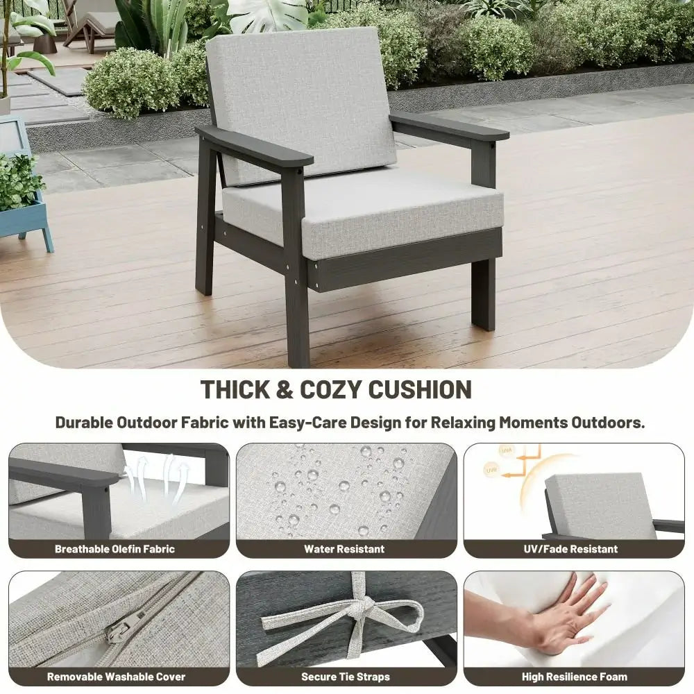 domi HDPE outdoor sofa set of 4#Frame_dark grey