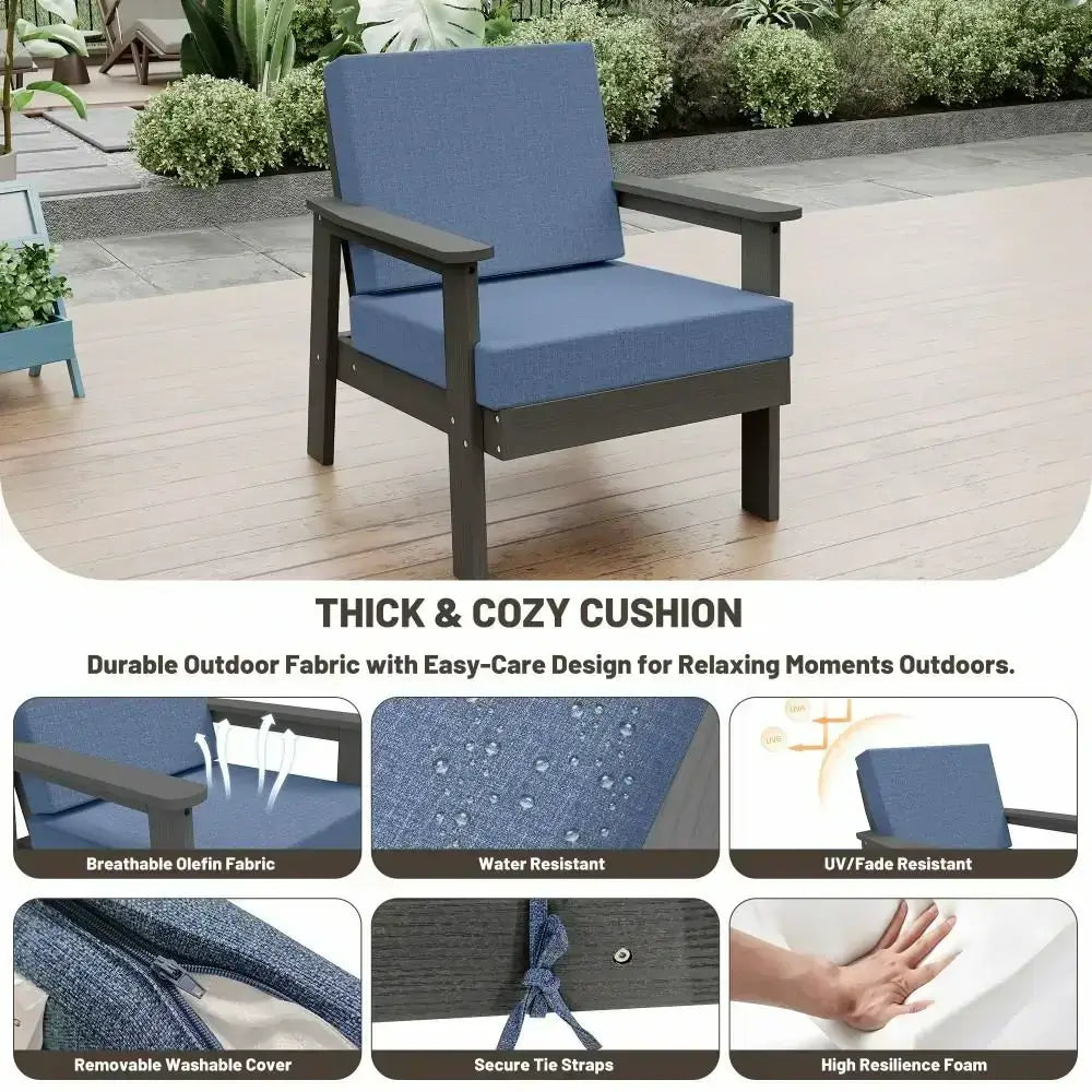 domi HDPE outdoor sofa set of 4#Color_blue