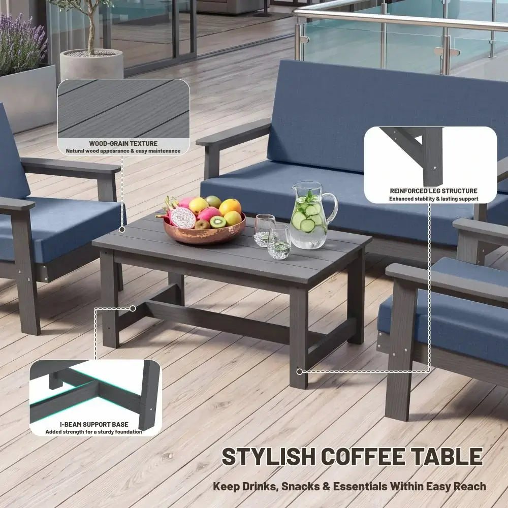 domi HDPE outdoor sofa set of 4#Color_blue