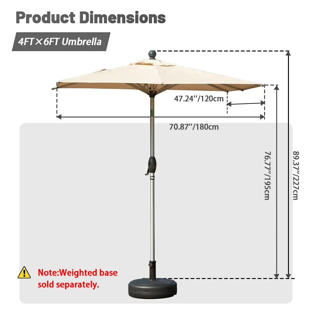 domi market umbrella rectangle #color_beige