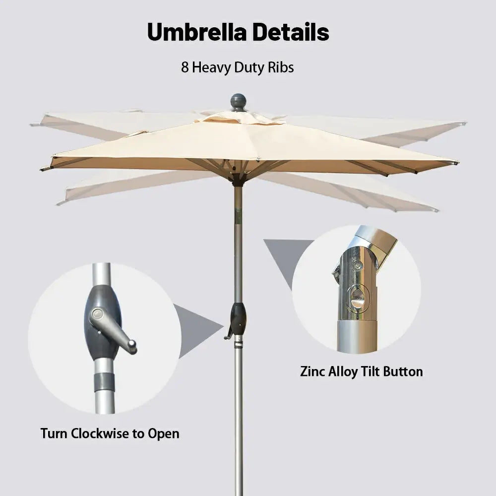 domi market umbrella rectangle #color_beige