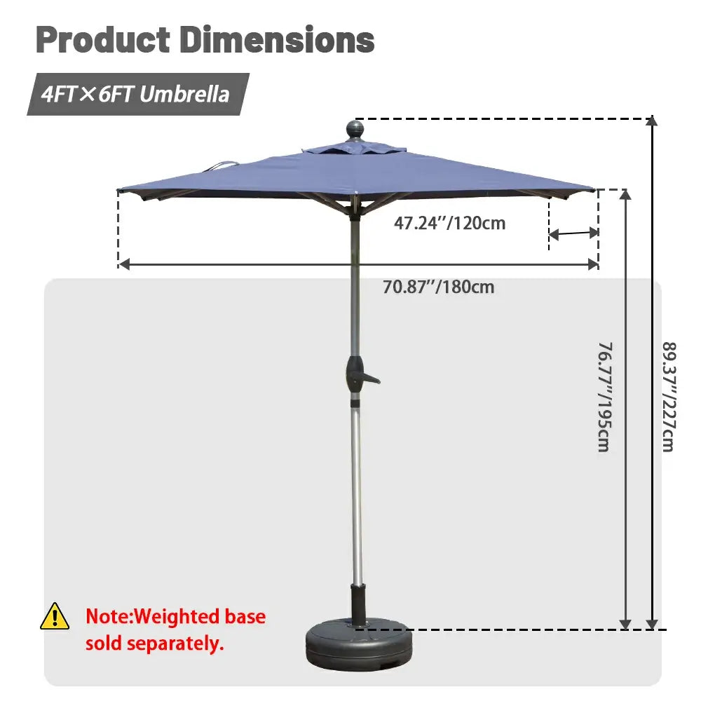 domi market umbrella rectangle #color_navy blue