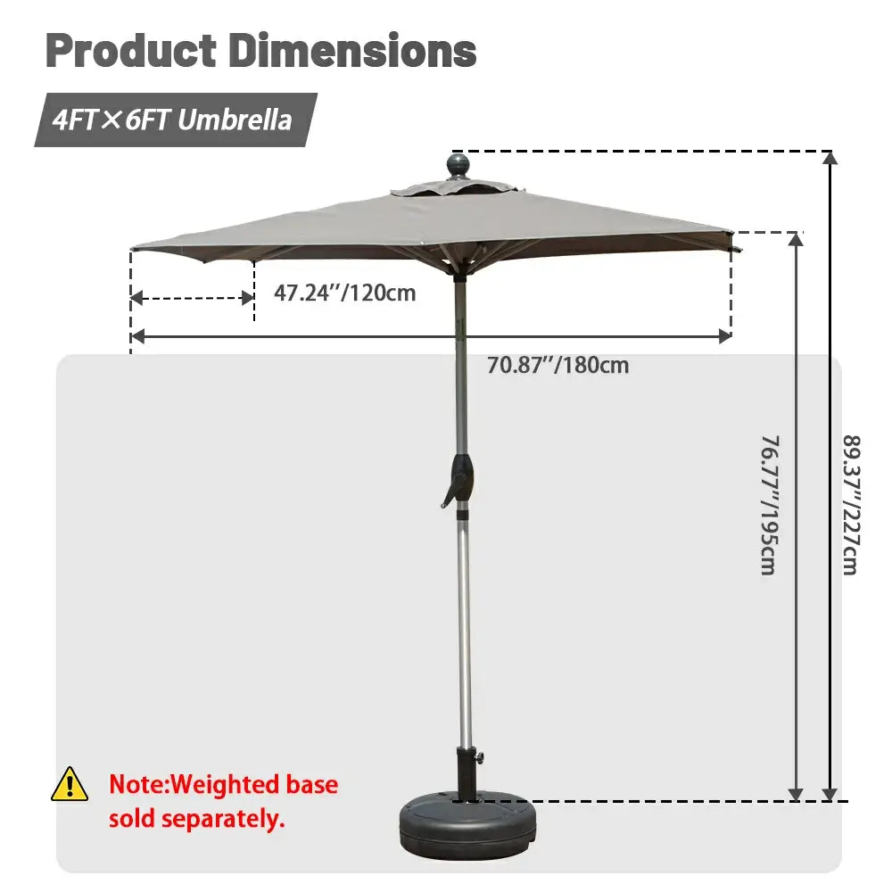 domi market umbrella rectangle #color_gray