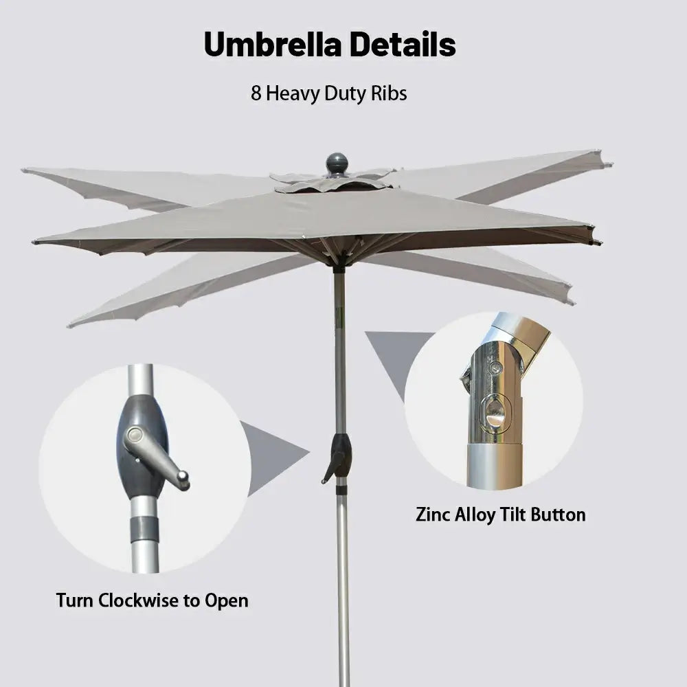 domi market umbrella rectangle #color_gray