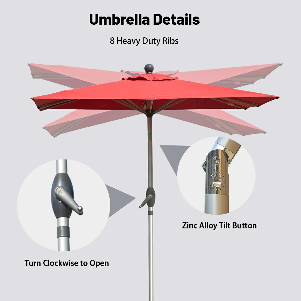 domi market umbrella rectangle #color_brick red