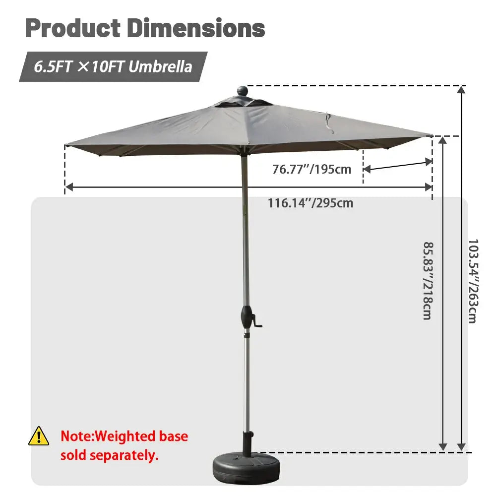 domi market umbrella rectangle #color_gray