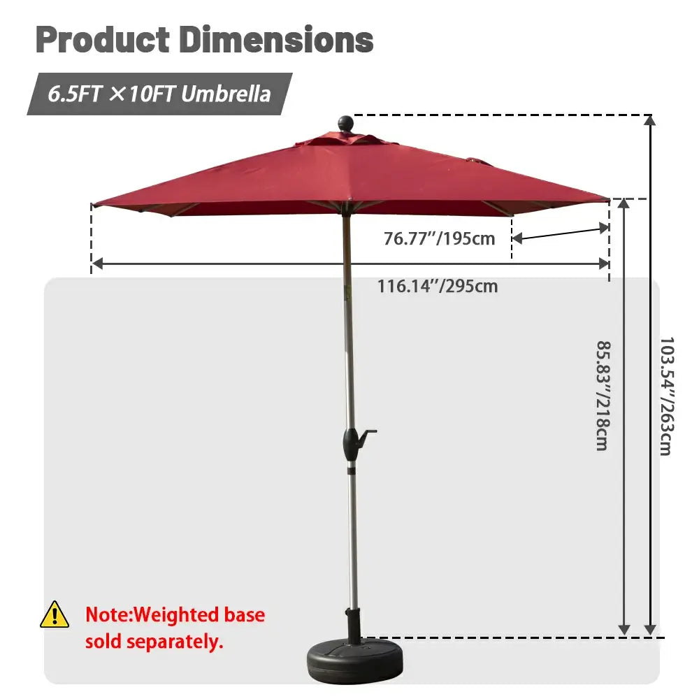 domi market umbrella rectangle #color_brick red