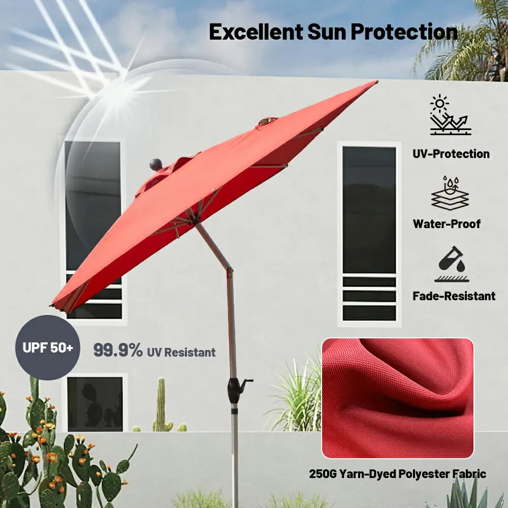 domi market umbrella rectangle #color_brick red