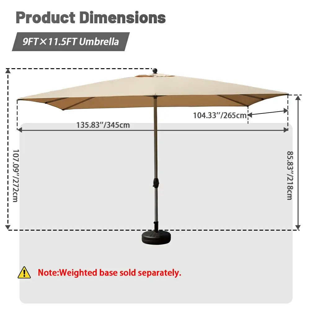domi market umbrella rectangle #color_beige