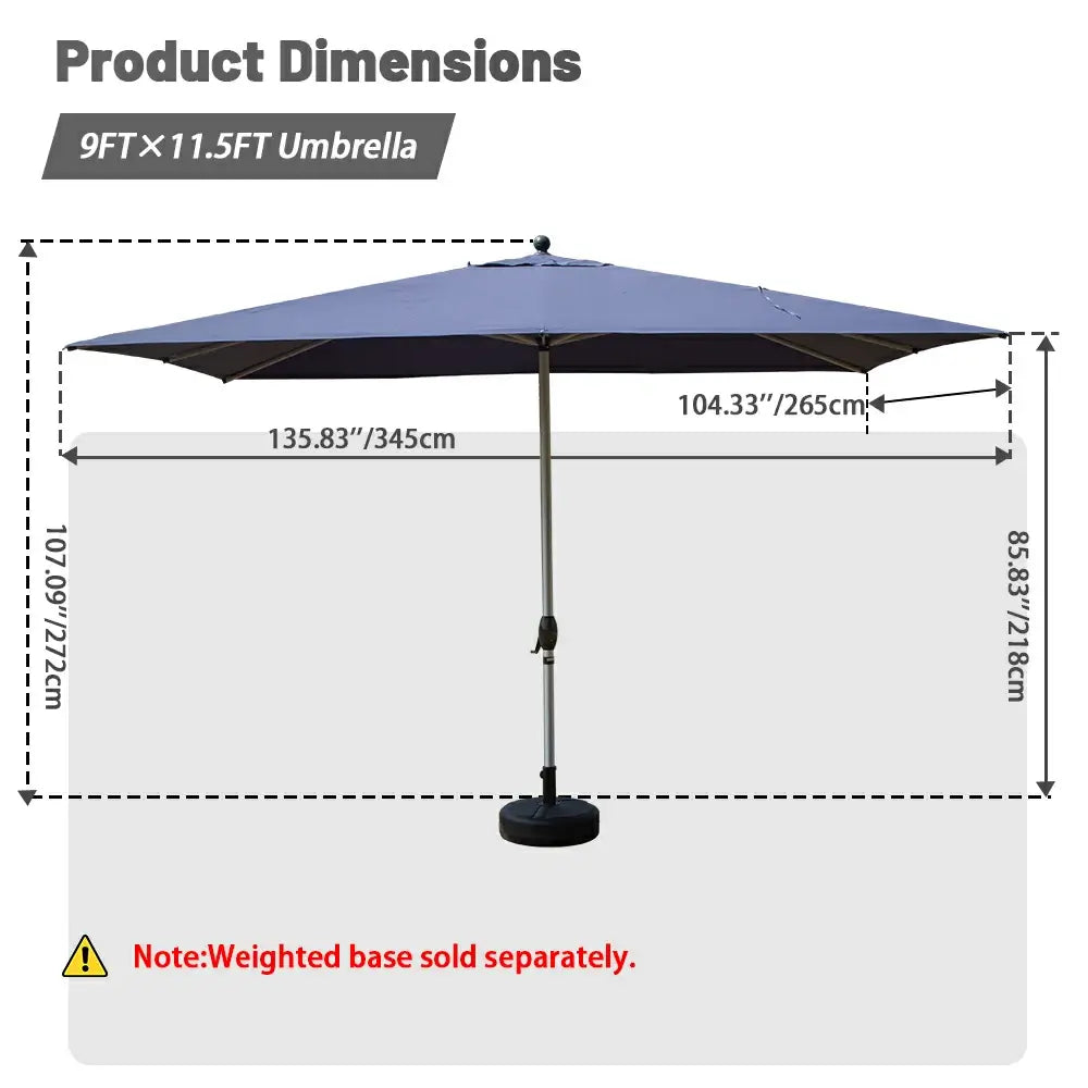 domi market umbrella rectangle #color_navy blue