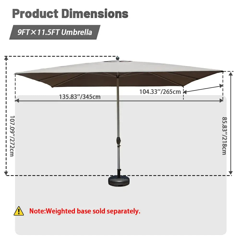 domi market umbrella rectangle #color_gray