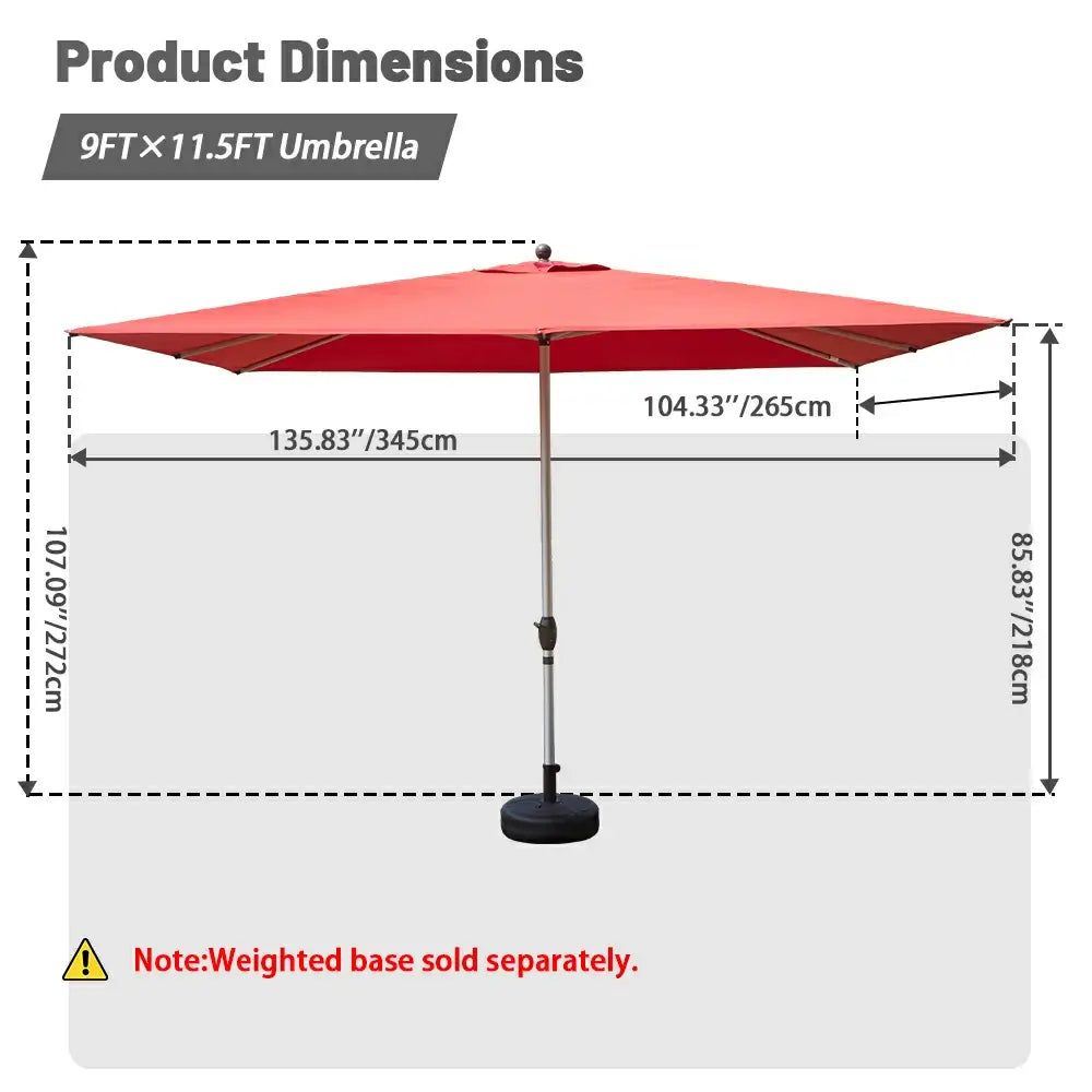 domi market umbrella rectangle #color_brick red