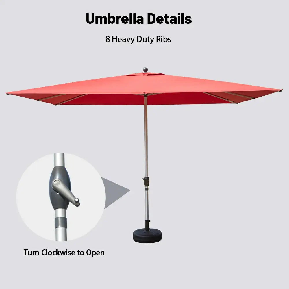 domi market umbrella rectangle #color_brick red