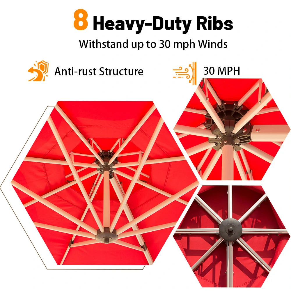 domi patio umbrella #color_Red