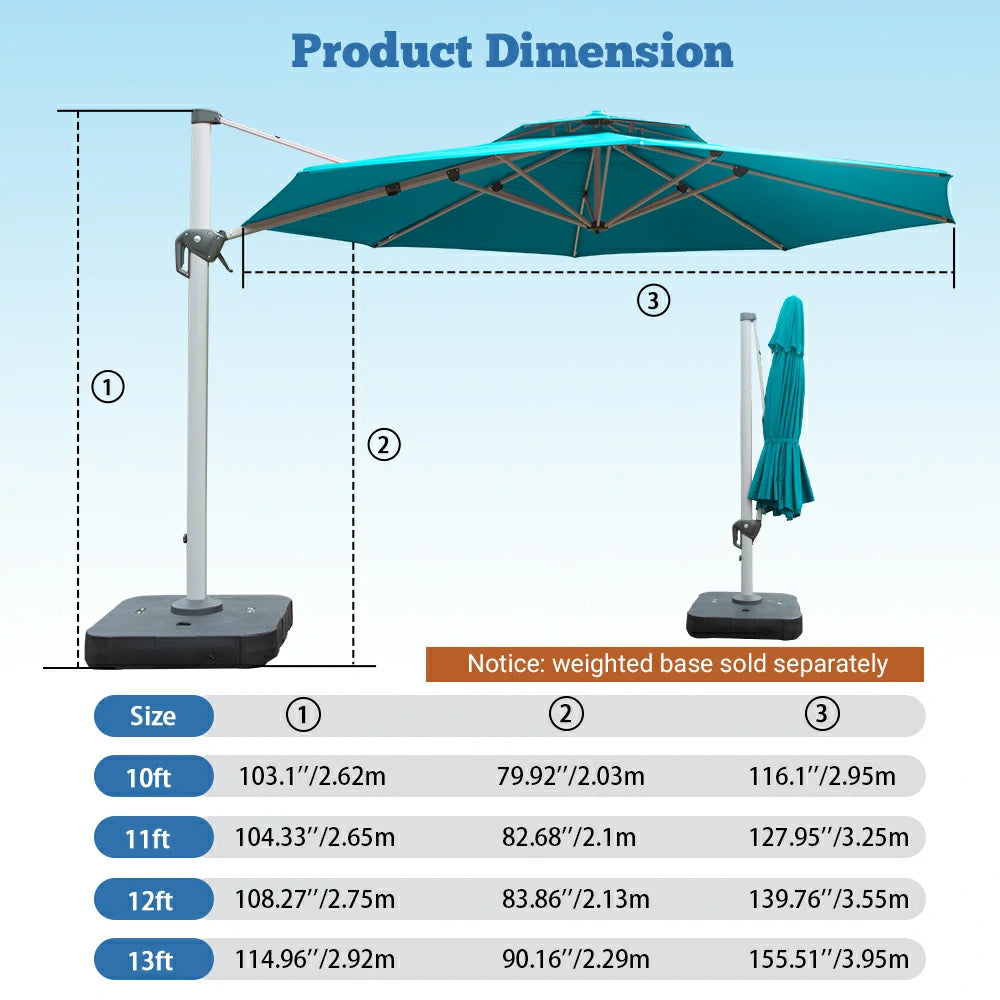 domi patio umbrella #color_Turquoise Blue