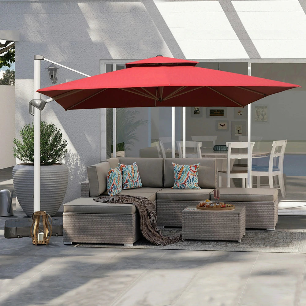 domi patio umbrella square 10x10#color_Brick Red
