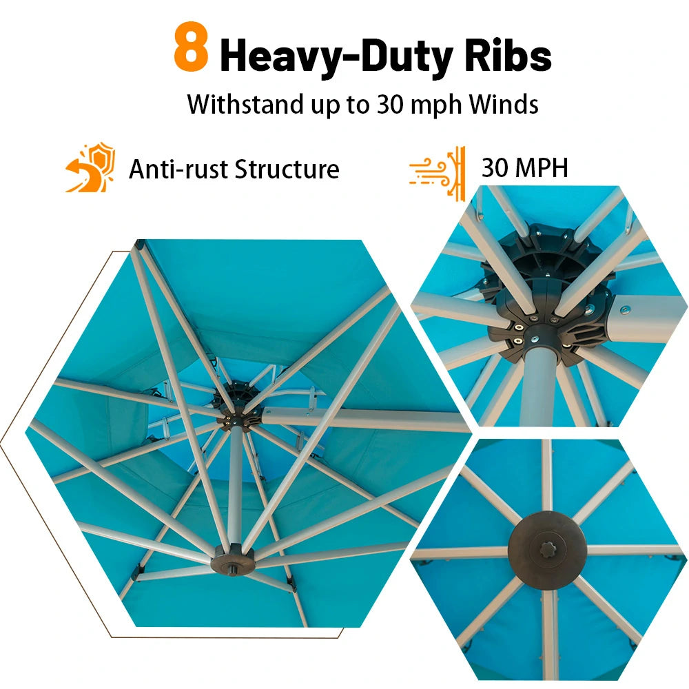 domi patio umbrella #color_Turquoise Blue