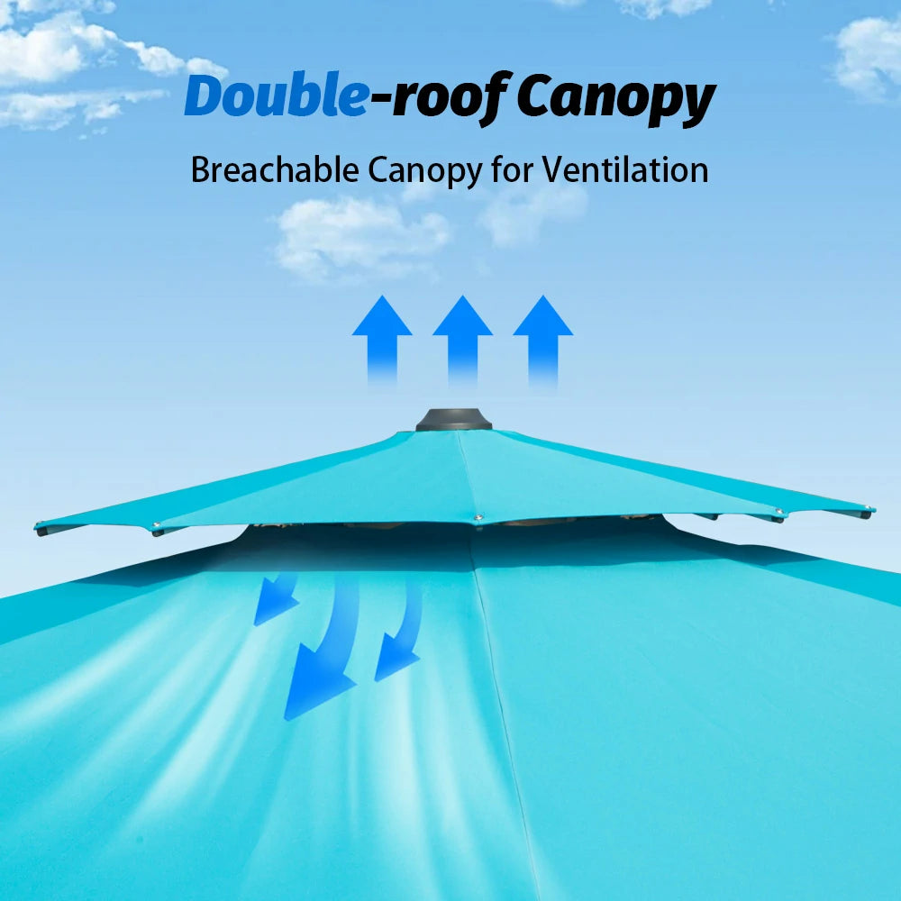 domi patio umbrella #color_Turquoise Blue