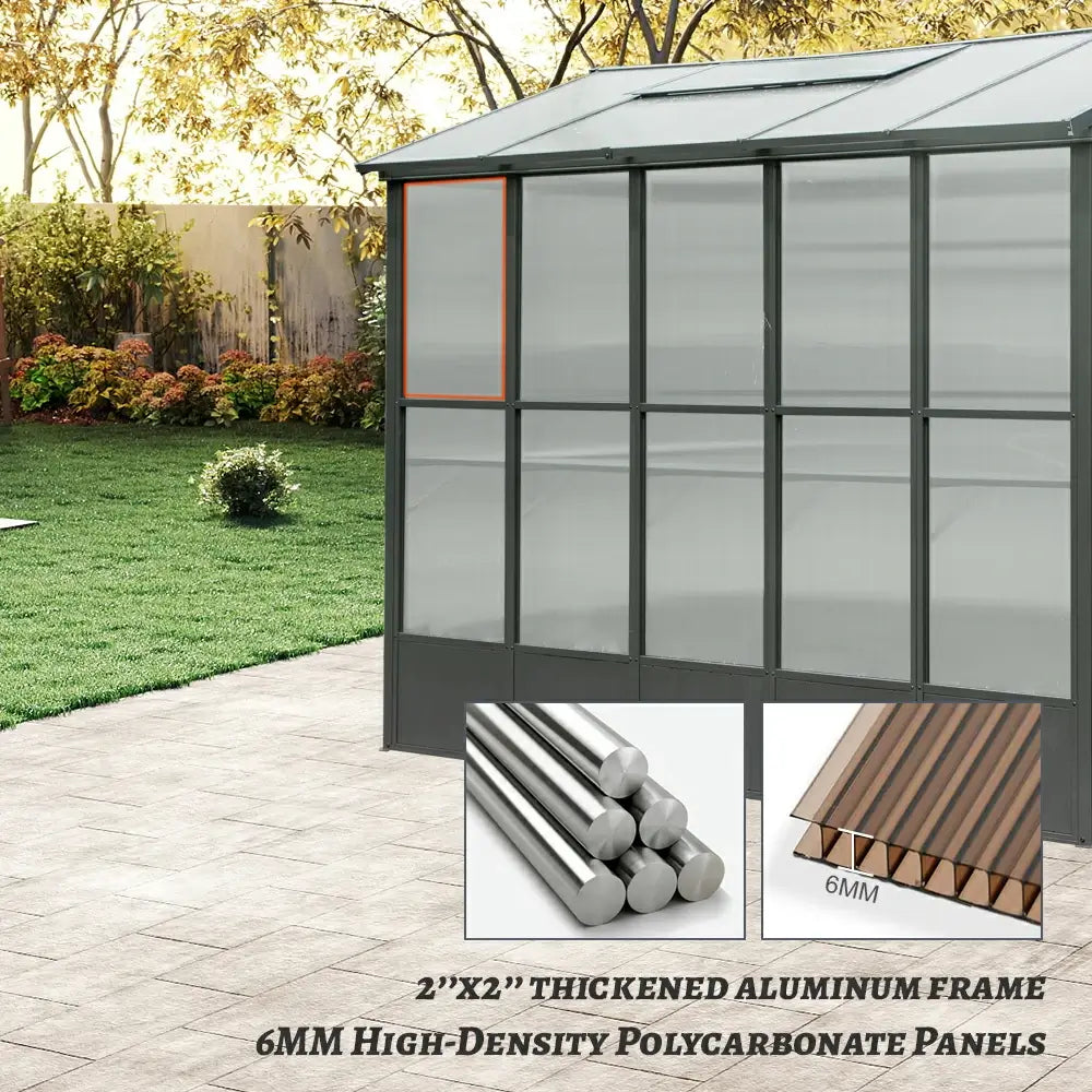 Domi Outdor Living Polycarbonate Greenhouse#size_8x10FT